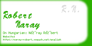 robert naray business card